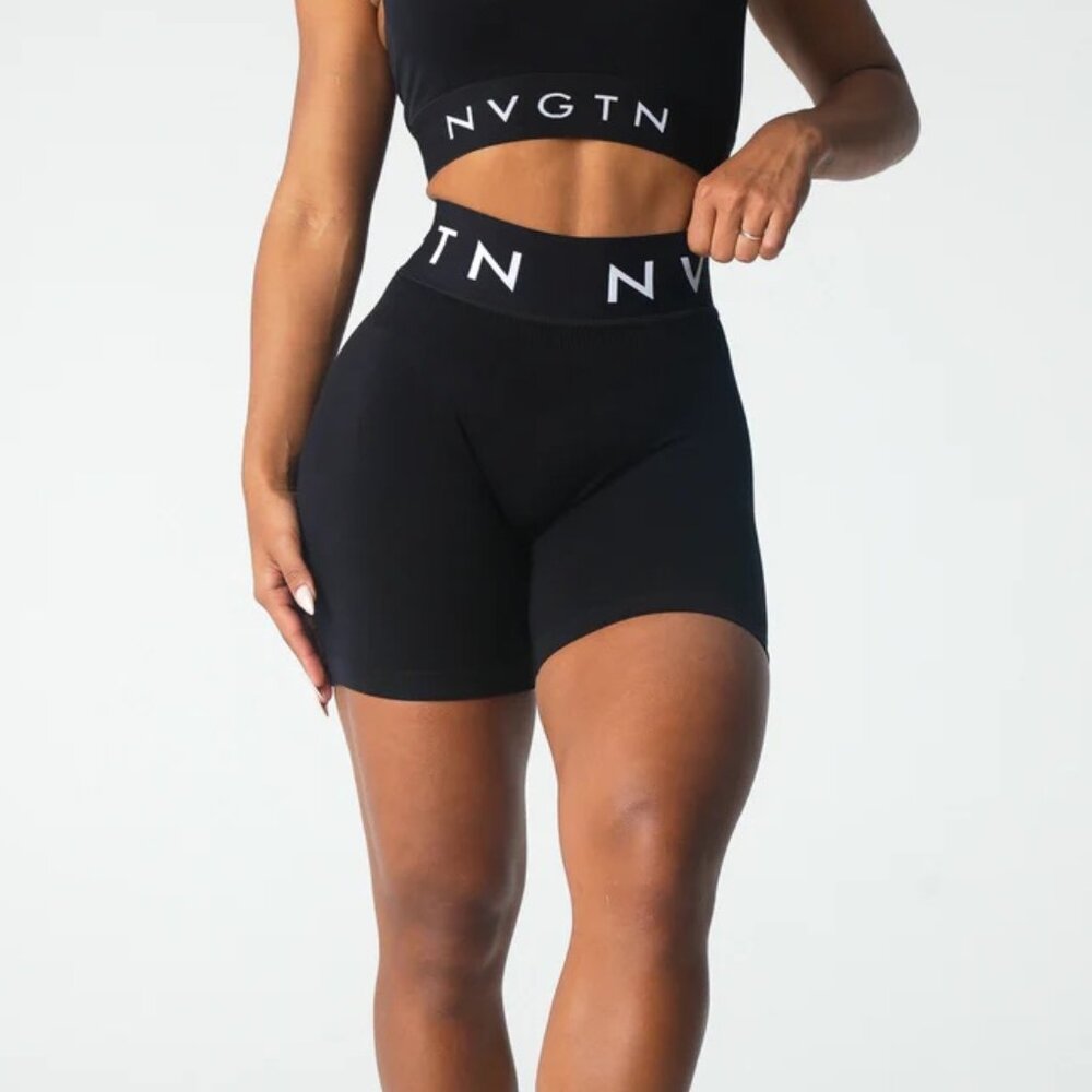 NVGTN Black Sport Seamless Shorts